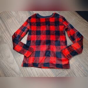 Cat & Jack Red and Black Checkered Long Sleeve Tee
